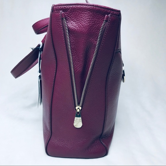 Versace Collection Pebble Wine Leather Tote - Picture 4 of 8